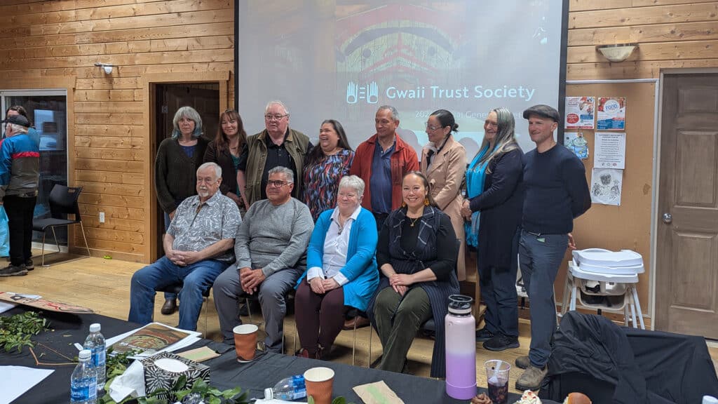 Some of the current Board of Directors and alternates for the Gwaii Trust Society at the 2024 AGM.