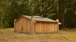 The improved Looking Around and Blinking House exterior. The improvements will enable thousands of people to shelter from the weather for years to come